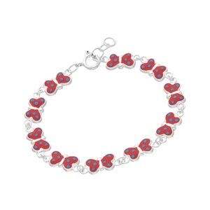 925 Sterling Silver Enamel Butterfly Bracelet Red & Blue – Last One